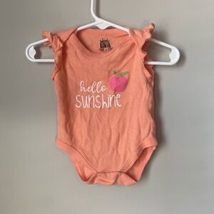 Peach Ruffle Sleeve onesie - Hello Sunshine